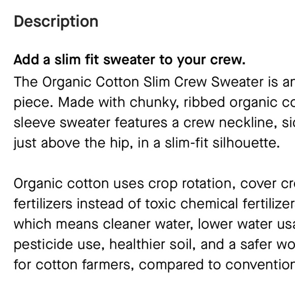 Everlane NWOT The Organic Cotton Slim Crew Sweater Canvas Color Size M - Picture 16 of 16